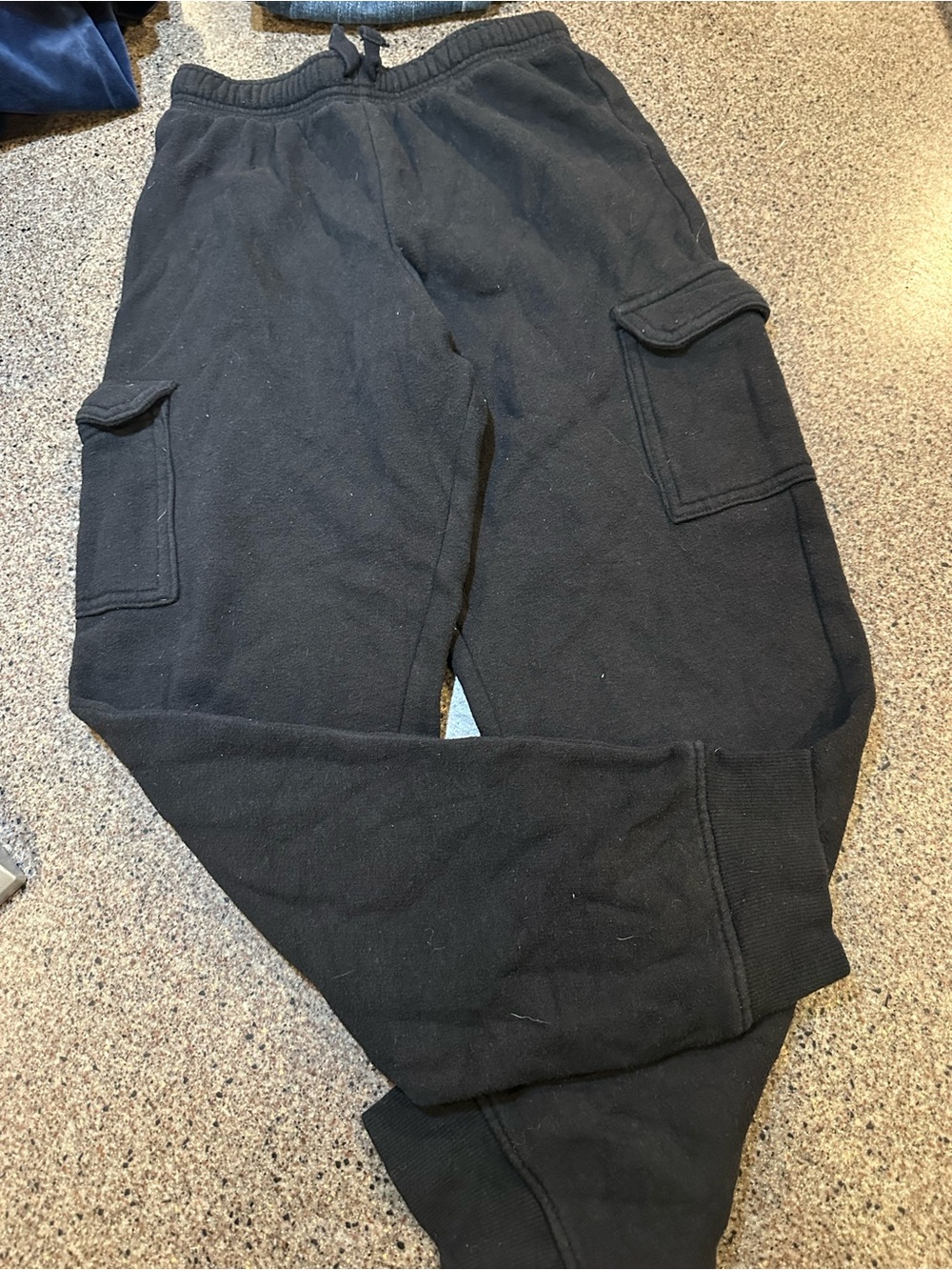 Black Cargo Sweatpants - Boys